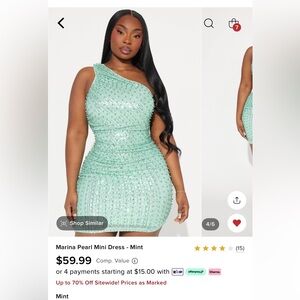 Marina Pearl Mini dress -mint